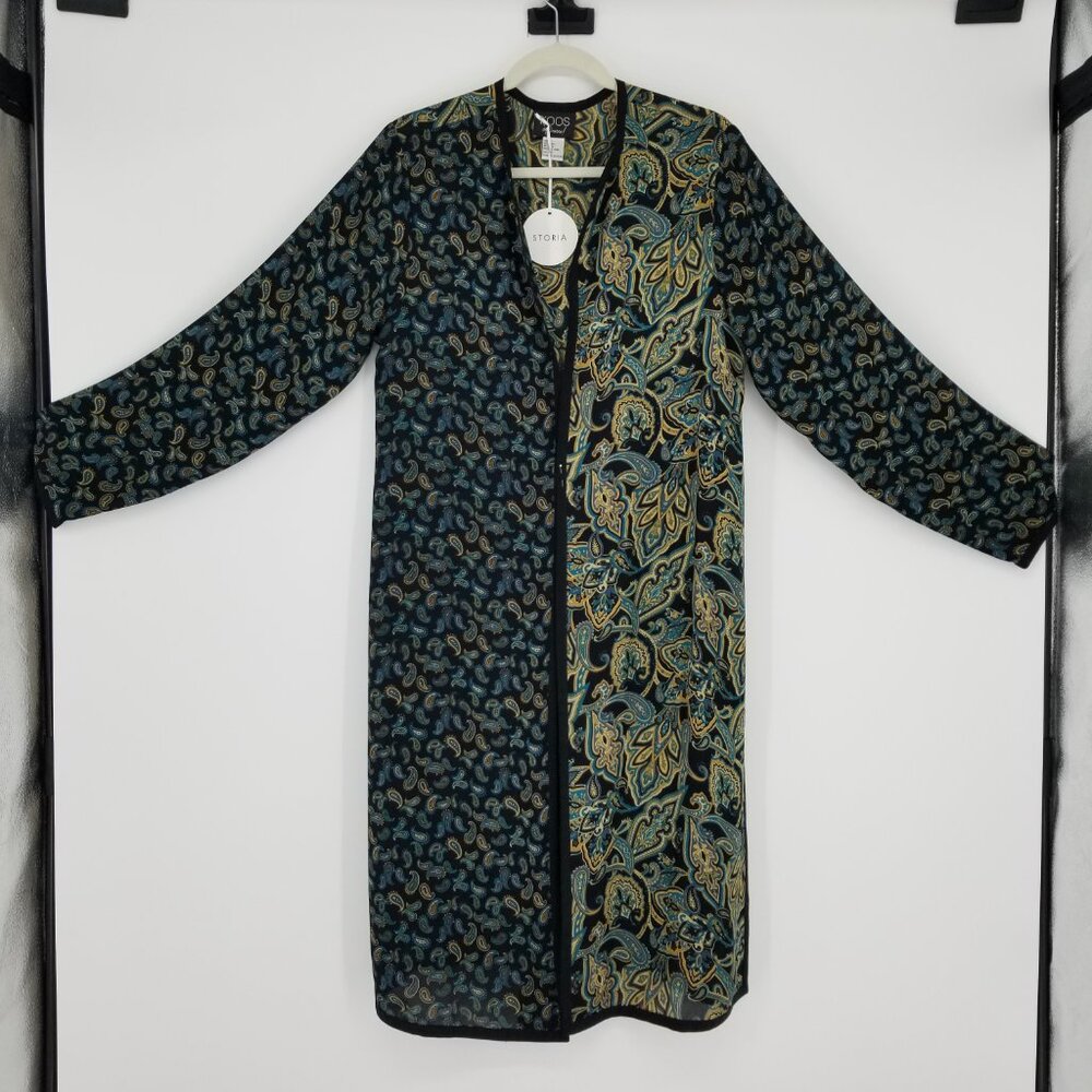 Silk Chiffon Duster- Long Cardigan for Evening, Office, Bohemian, Whimsigoth etc - Picture 2 of 7